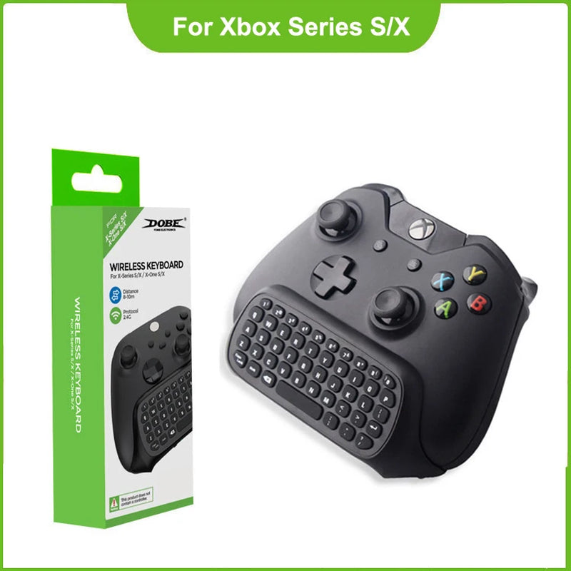 Wireless 2.4Ghz Mini Controller Keyboard Gaming Chatpad with Audio/Headset Jack for Controller Accessories