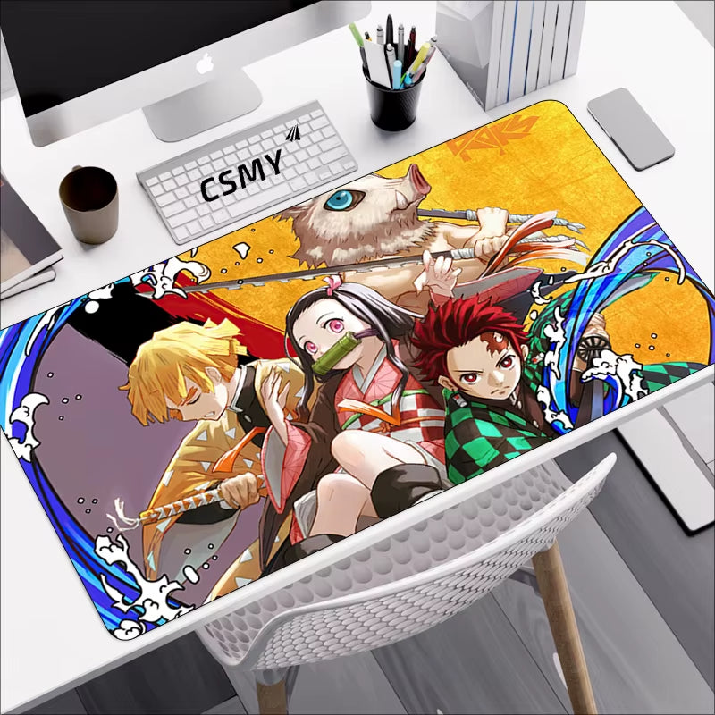 Demon Slayer Mouse Pad Gaming Laptops Keyboard Mat Deskmat Pc Accessories Desk Protector Mousepad Gamer Mats Anime Mause Pads