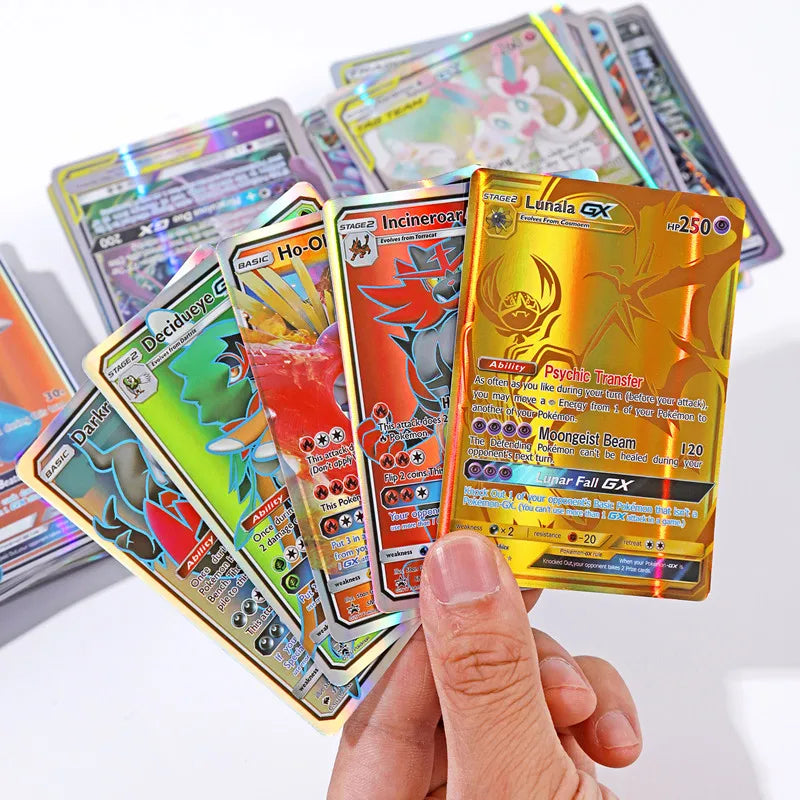 20Pcs English Pokemons Cards Holographic EX Vstar Vmax GX Letter Rainbow Arceus Shiny Charizard Mewtwo Evolution Combination