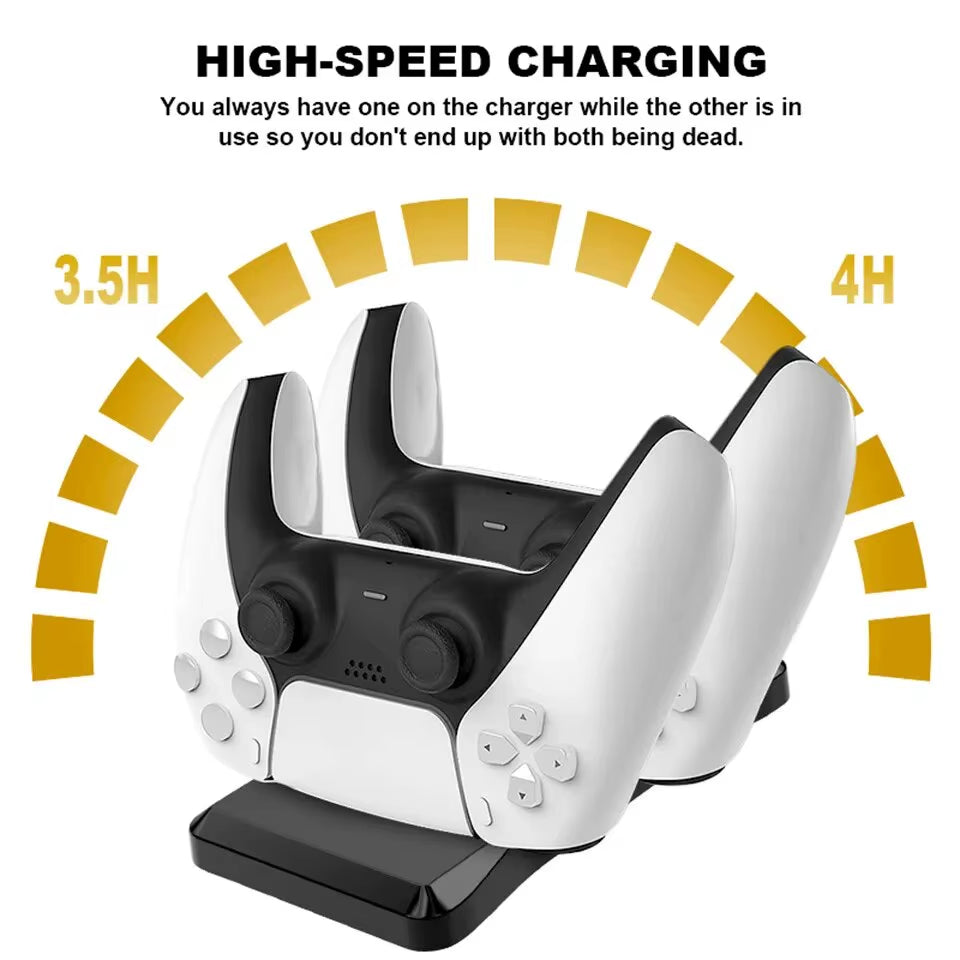 P51 Charger for PS5 Controller Station with Dual Charging Dock Fast Charging PS5 Wireless Controller Game Accessories