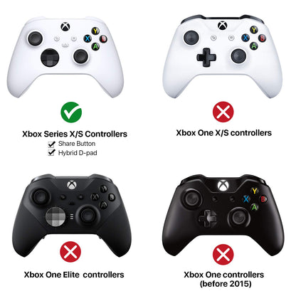 TNP Silicone Case Cover for Xbox Series X/S Controller Skin Shell + 8 Pro Thumb Grips Set (Black) Ergonomic Textured Grip Dust Protector Compatible with New Xbox Series S X Controller Accessories
