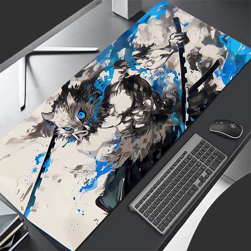Mouse Pad Demon Slayer Inosuke Gaming Laptops Keyboard Mat Deskmat Pc Accessories Desk Protector Anime Gamer Carpet Mousepads XL