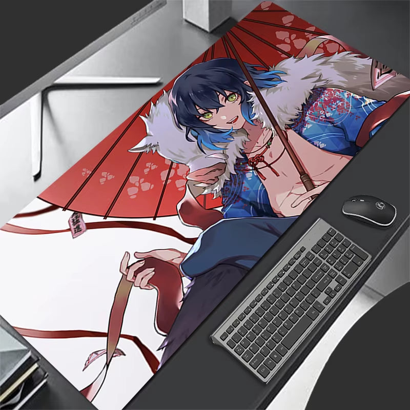 Mouse Pad Demon Slayer Inosuke Gaming Laptops Keyboard Mat Deskmat Pc Accessories Desk Protector Anime Gamer Carpet Mousepads XL