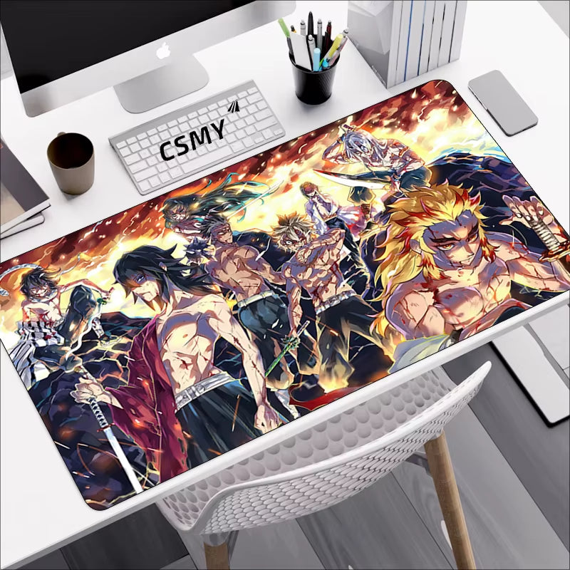 Demon Slayer Mouse Pad Gaming Laptops Keyboard Mat Deskmat Pc Accessories Desk Protector Mousepad Gamer Mats Anime Mause Pads