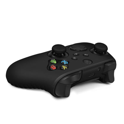TNP Silicone Case Cover for Xbox Series X/S Controller Skin Shell + 8 Pro Thumb Grips Set (Black) Ergonomic Textured Grip Dust Protector Compatible with New Xbox Series S X Controller Accessories