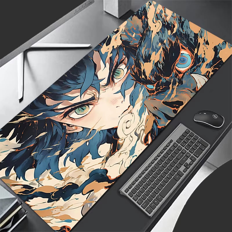 Mouse Pad Demon Slayer Inosuke Gaming Laptops Keyboard Mat Deskmat Pc Accessories Desk Protector Anime Gamer Carpet Mousepads XL