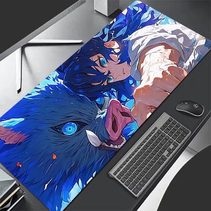 Mouse Pad Demon Slayer Inosuke Gaming Laptops Keyboard Mat Deskmat Pc Accessories Desk Protector Anime Gamer Carpet Mousepads XL