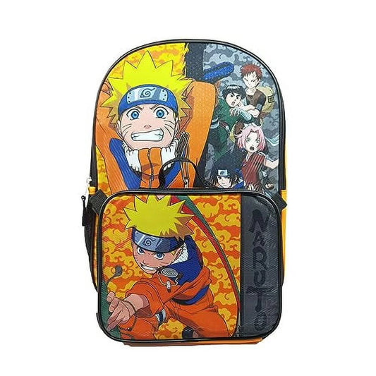 Anime Character Print 16" Backpack with Lunch Bag Set for Boys