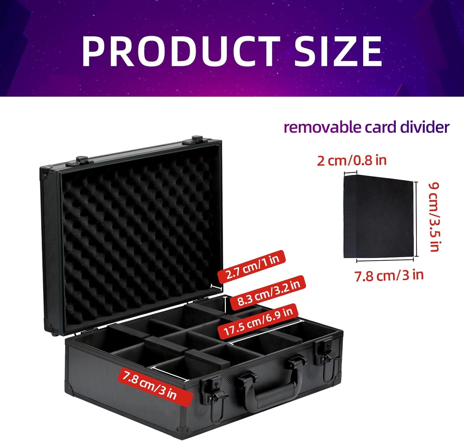 3" X 4" Sports Cards Storage Box, Top Loader Card Carrying Case, Sleeved Card St