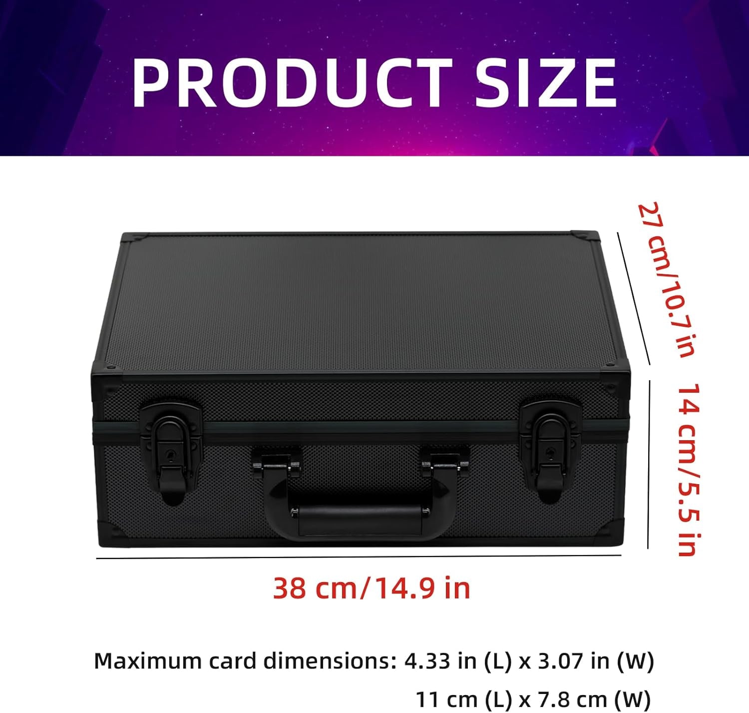 3" X 4" Sports Cards Storage Box, Top Loader Card Carrying Case, Sleeved Card St