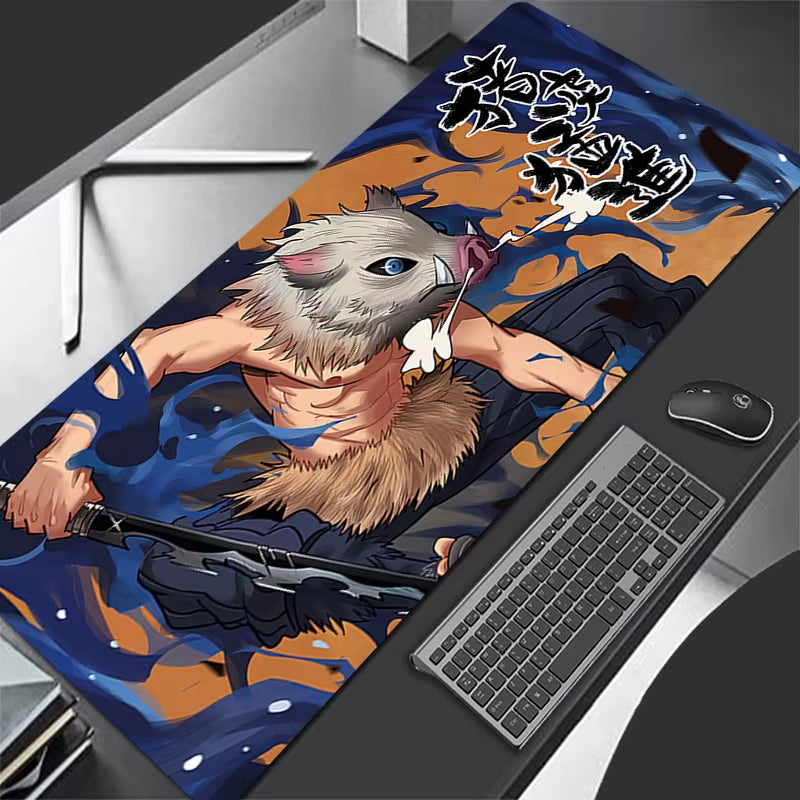 Mouse Pad Demon Slayer Inosuke Gaming Laptops Keyboard Mat Deskmat Pc Accessories Desk Protector Anime Gamer Carpet Mousepads XL