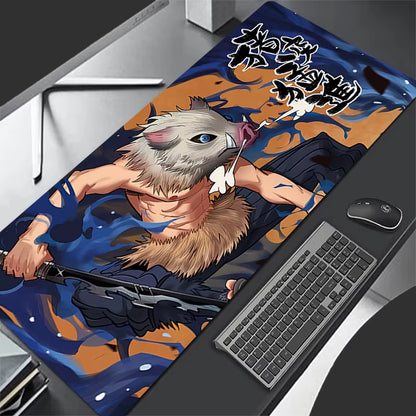 Mouse Pad Demon Slayer Inosuke Gaming Laptops Keyboard Mat Deskmat Pc Accessories Desk Protector Anime Gamer Carpet Mousepads XL